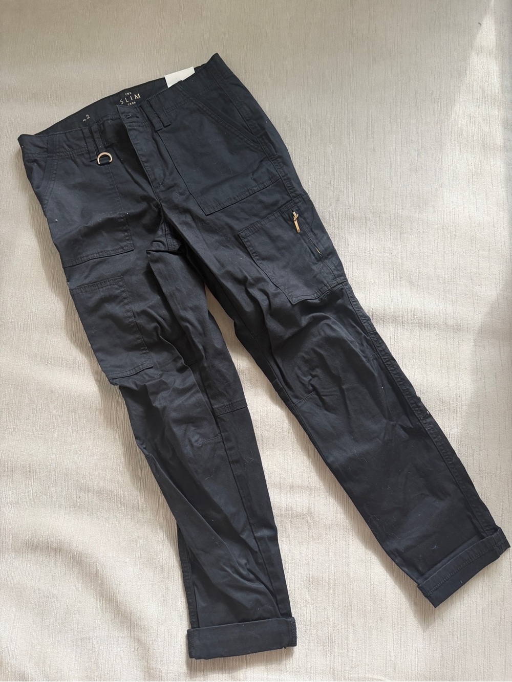 Slim Black Cargo Pants - Classic Utility Style
